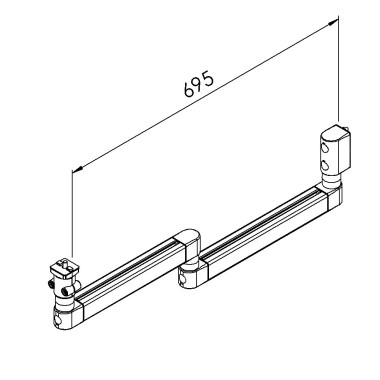 Bras articulÃ© - Support horizontal - 8 mm - 40x695 mm