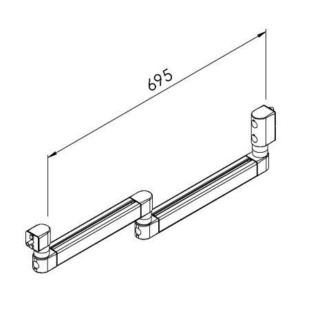 Bras articulÃ© - Support vertical - 8 mm - 40x695 mm