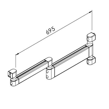 Bras articulÃ© - Double - Support vertical - 8 mm - 40x695 mm