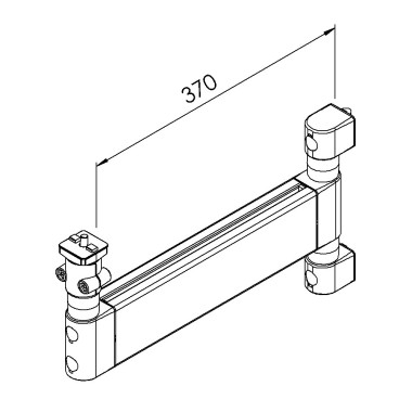 Bras articulÃ© - Double - Support horizontal - 8 mm - 80x370 mm