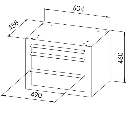 Caisson - 3 tiroirs - (490x380x75 mm)x1 + (490x380x150 mm)x2