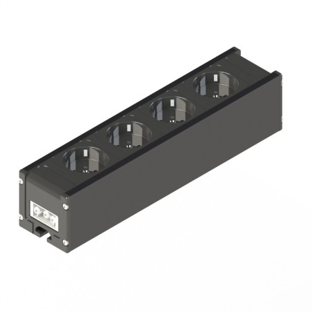 Bloc prise - 8 mm - 264 mm - 4 Prises - EU - ESD