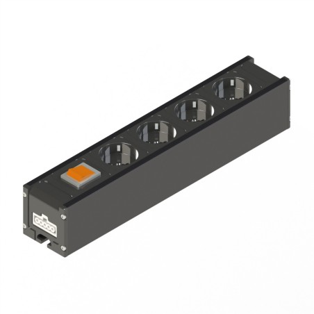 Bloc prise - 8 mm - 317 mm - 1 int Var - 4 Prises - EU - ESD