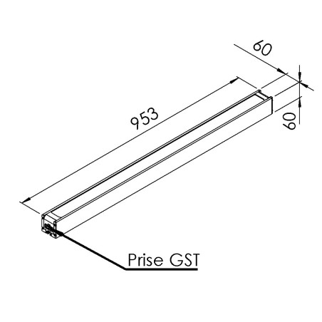 Bloc LED - 8 mm - 953 mm - 40W 230V