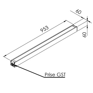 Bloc LED - 8 mm - 953 mm - 40W 230V - ESD