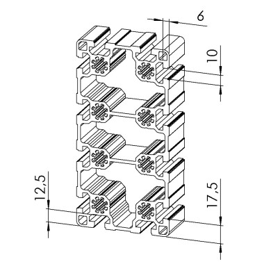 Profilé aluminium – Rainure 10 mm – 180x90 mm – Léger