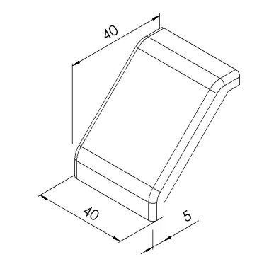 Cache équerre profilé aluminium – Rainure 10 mm – Section 40x40x40 mm - Al