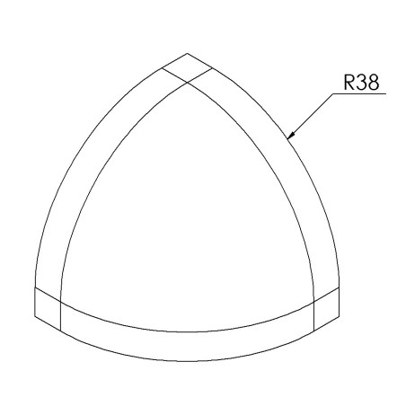 Cache raccord d’angle profilé aluminium – 10 mm – R45-90°