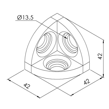 Raccord d’angle profilé aluminium – 10 mm – 45 mm - Brut