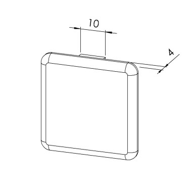 Embout profilé aluminium – Rainure 10 mm – Section 40x40 mm - Noir