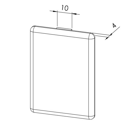 Embout profilé aluminium – Rainure 10 mm – Section 60x45 mm - Noir