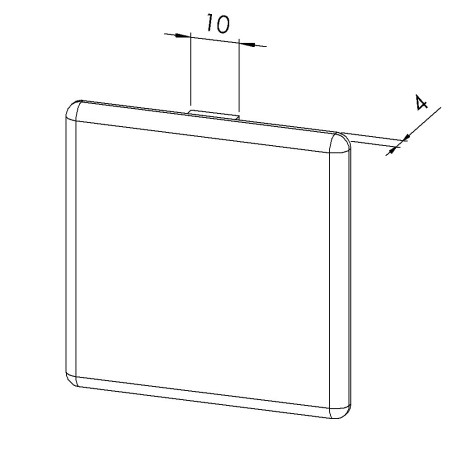 Embout profilé aluminium – Rainure 10 mm – Section 60x60 mm - Noir