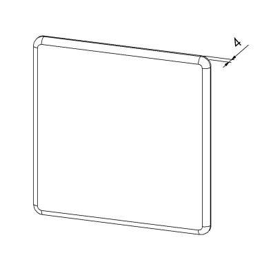 Embout profilé aluminium – Rainure 10 mm – Section 90x90 mm - Noir