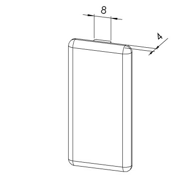Embout profilé aluminium – Rainure 8 mm – Section 60x30 mm - Noir