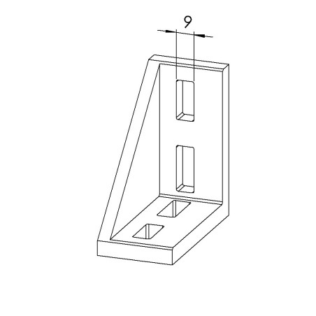 Equerre profilé aluminium – Rainure 10 mm – Section 80x80x40 mm - Al - Brut