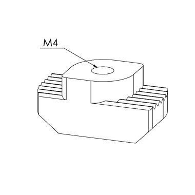 Ecrou à tête rectangulaire profilé – Taraudage M4 – Rainure 10 mm