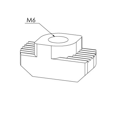 Ecrou à tête rectangulaire profilé – Taraudage M6 – Rainure 10 mm