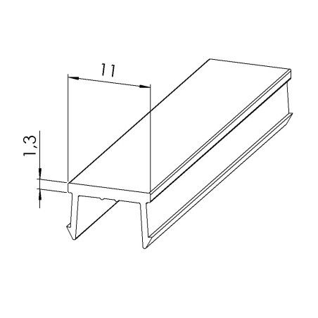 Profilé cache-rainure (Barre de 2 m) – Rainure 10 mm – PA - Bleu