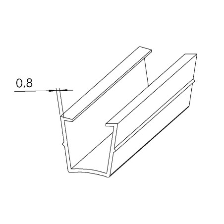 Profilé U10 (Barre de 2 m) - Rainure 10 mm - Noir