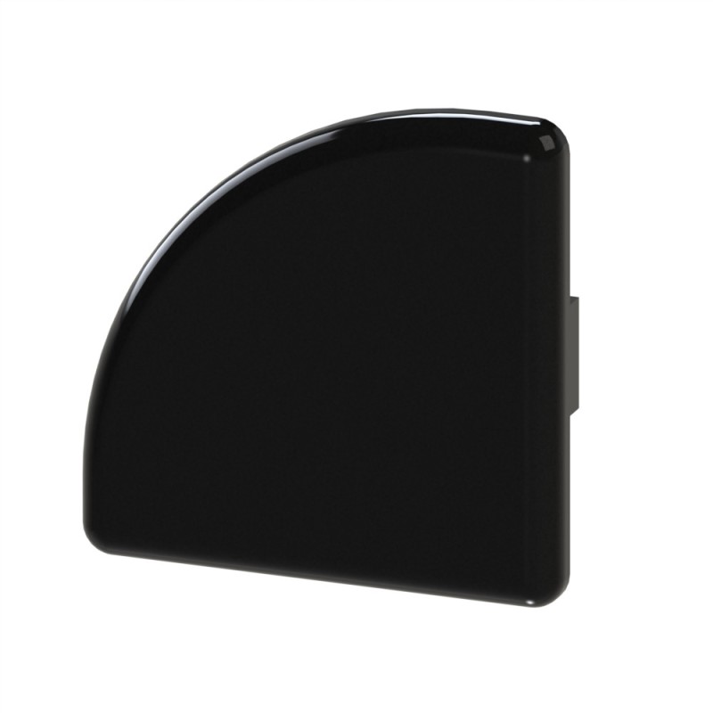 Embout profilé aluminium – Rainure 10 mm – Section R45-90° - Noir