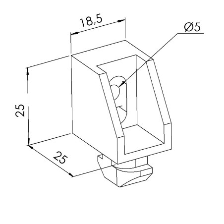 Panoblock profilé aluminium - Rainure 10 mm – PA - M6 - Noir