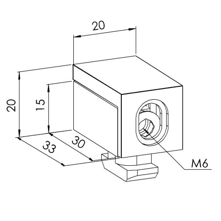 Panoblock profilé aluminium - Rainure 10 mm – PA - M6 - Gris - Sécurité