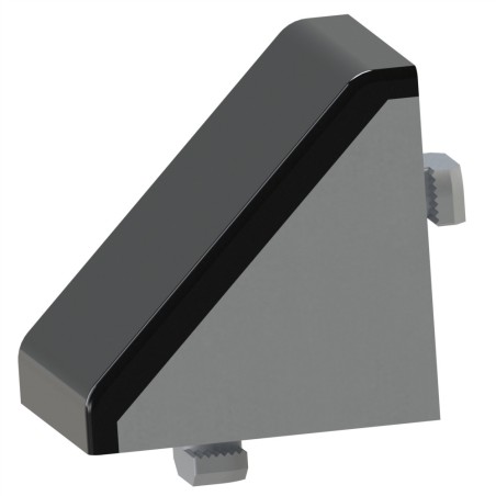 Kit équerre profilé aluminium – Rainure 10 mm – Section 60x60x60 mm - Al - Cache