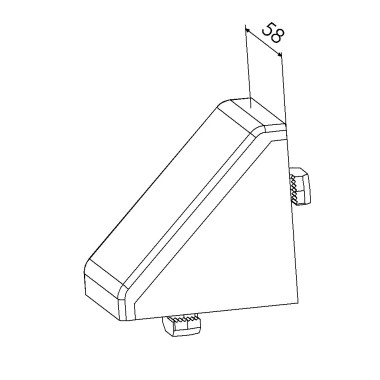 Kit équerre profilé aluminium – Rainure 10 mm – Section 60x60x60 mm - Al - Cache
