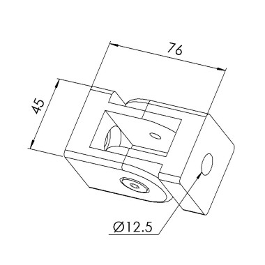 Articulation profilé aluminium – Rainure 10 mm – Section 45x45 mm