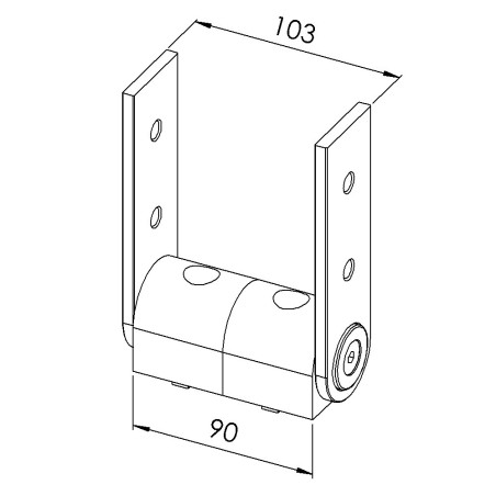 Articulation profilé aluminium – Rainure 10 mm – 90x45 mm - Bras d'Appui