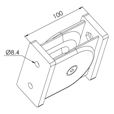 Articulation profilé aluminium – Rainure 10 mm – 90x45 mm - Réglable