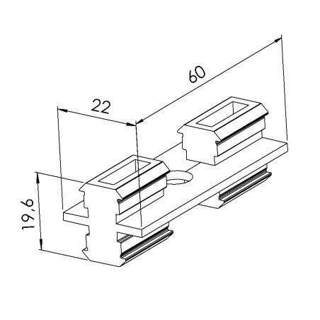 Coulisseau profilé aluminium - 8/10B