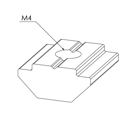 Ecrou coulisseau profilé aluminium 6 St – Taraudage M4 - Rainure 6 mm