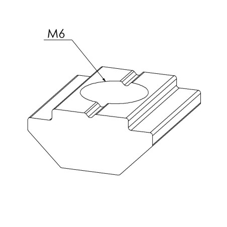 Ecrou coulisseau profilé aluminium 6 St – Taraudage M6 - Rainure 6 mm
