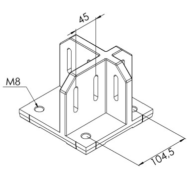 Embase de fixation au sol profilé St 90 - Section 150x150 mm - 10 45