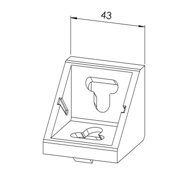 Equerre profilé aluminium – Rainure 10 mm – Section 45x45 mm - T