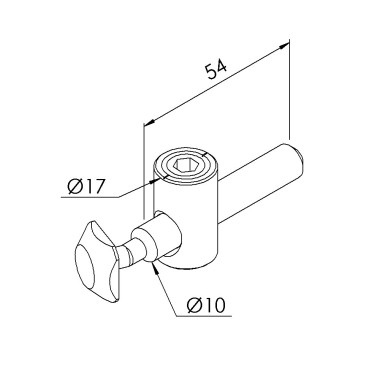 Fixation centrale angulaire profilé – Rainure 10 mm - 10 45 - Pliable - Perpendiculaire - Inox