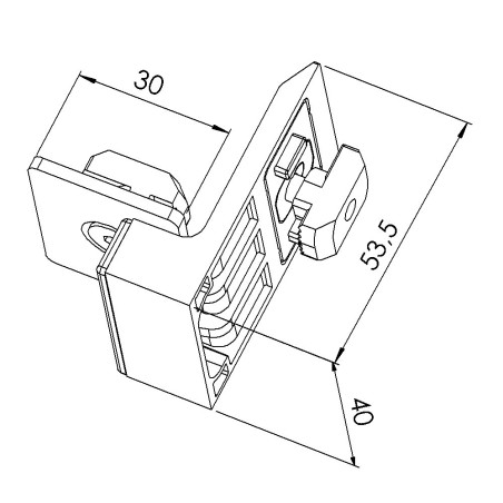 Kit butée de porte profilé aluminium - Rainure 10 mm - Aimantée - 10 45