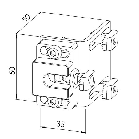 Kit loquet à bille profilé aluminium – PA - 40 - 10 45