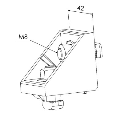 Kit équerre profilé aluminium – Rainure 10 mm – Section 45x45 mm - T