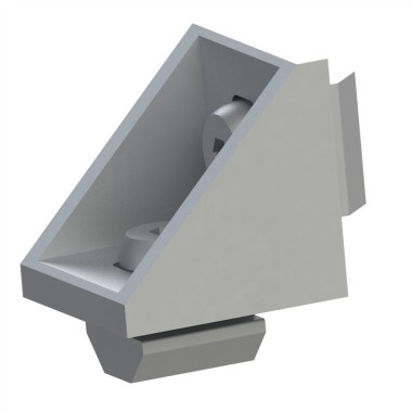 Kit équerre profilé aluminium – 6 mm - 20x20x20 mm - Al - Brut - 10 45