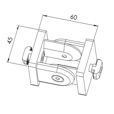 Kit articulation profilé aluminium – 10 mm – 45x45 mm - En rainure - 10 45