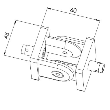 Kit articulation profilé aluminium – 10 mm – 45x45 mm - 10 45