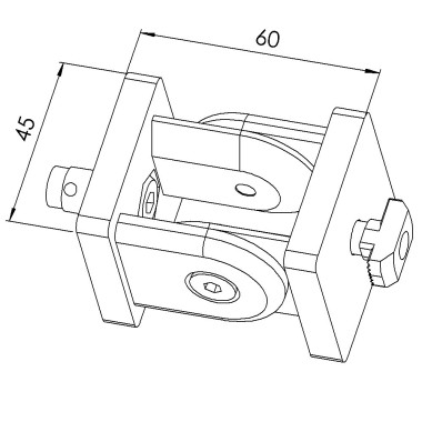 Kit articulation profilé aluminium – 10 mm – 45x45 mm - En rainure + Extrémité - 10 45