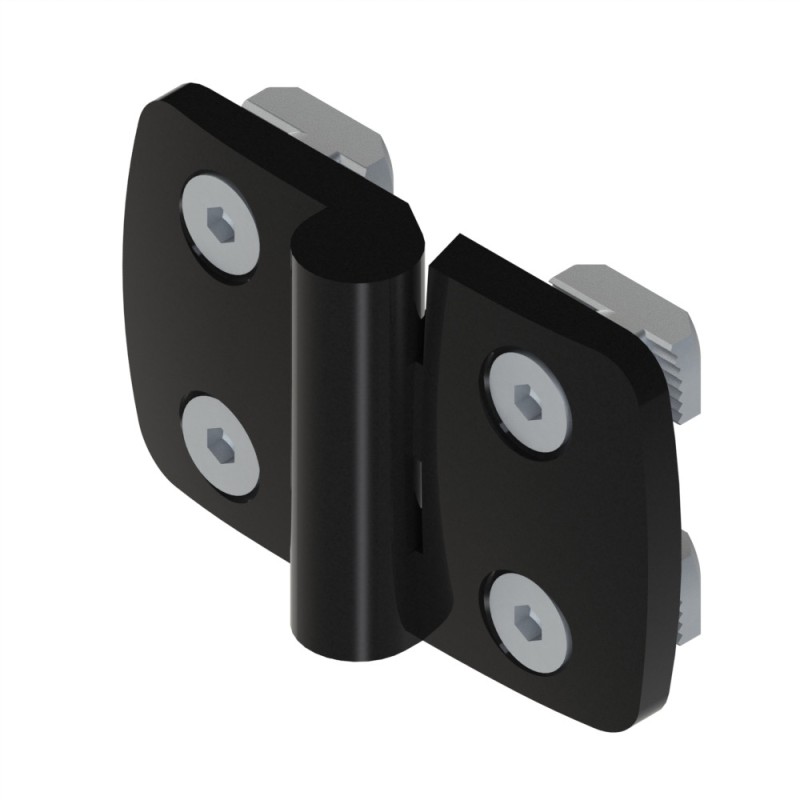 Kit charnière profilé aluminium – 40x40 mm – PA – Indégondable - 10 40 Kit charnière profilé aluminium – 40x40 mm – PA – Indégondable - 10 40