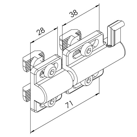 Kit loquet de verrouillage profilé aluminium – 8 - A ressort - 10 45
