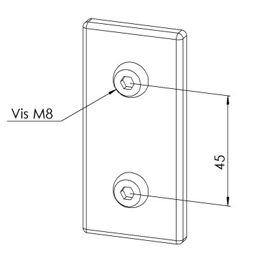 Kit plaque de connexion profilé aluminium - 45x90 mm - V2 - 10 40