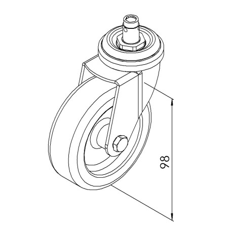 Kit roulette pivotante profilé aluminium – D75 – En bout - 10 40