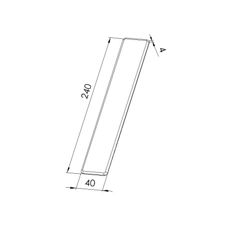 Schéma cotes - Embout profilé aluminium - Rainure 8 mm – Section 240x40 mm - Noir - Elcom shop