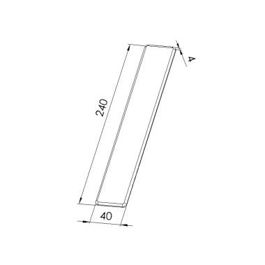 Schéma cotes - Embout profilé aluminium - Rainure 8 mm – Section 240x40 mm - Noir - Elcom shop